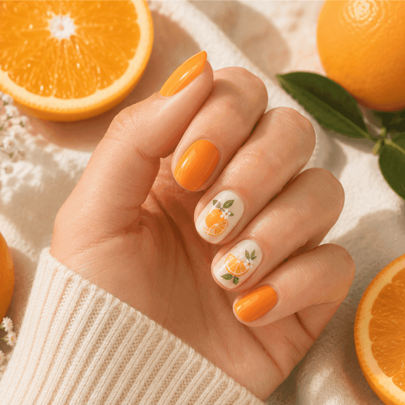 Orange Manicure